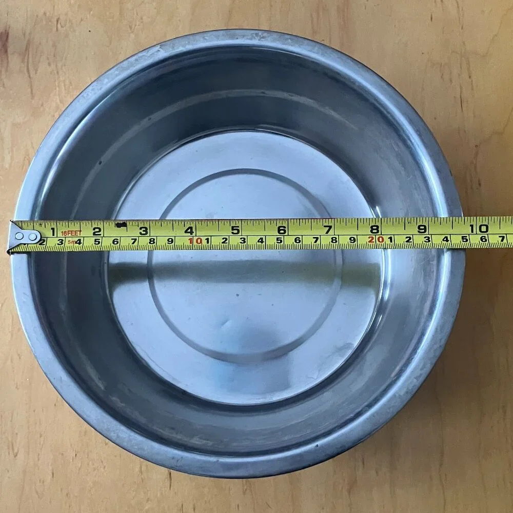 Set of 2 Nesting Stainless Steel Dog Bowls 3 Quart 12 Cup Large Breed